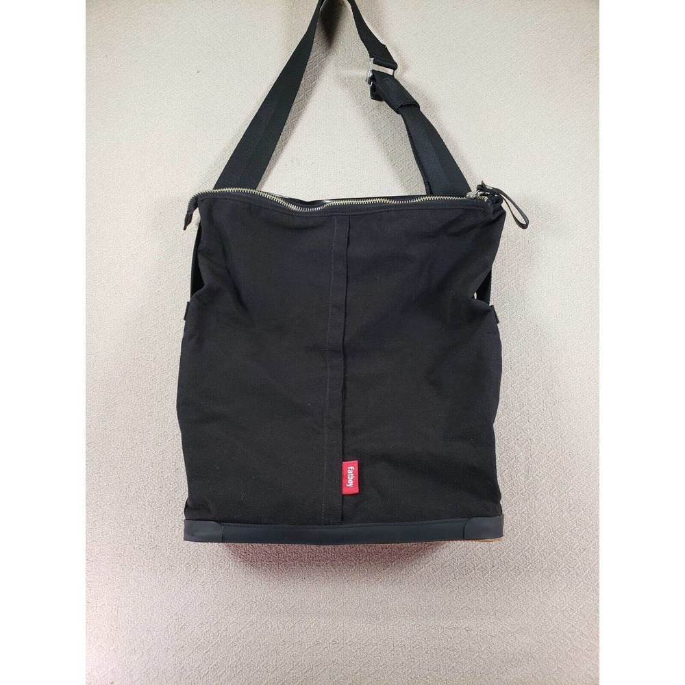 Fatboy Bag Mens Medium M Black Metallic Soul Canvas Adjustable Strap Zipper Tote